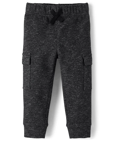 Baby And Toddler Boys Marled Fleece Cargo Jogger Pants