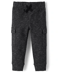 Baby And Toddler Boys Marled Fleece Cargo Jogger Pants