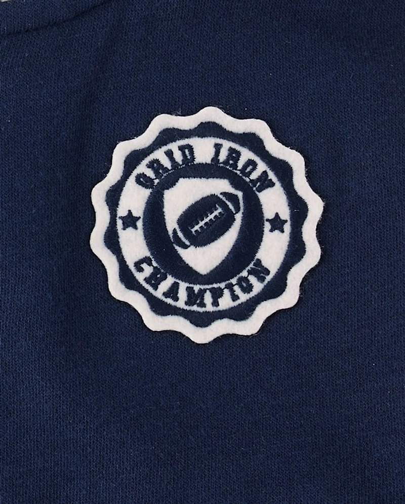 Toddler Varsity Patch Premium Fleece Bomber Jacket