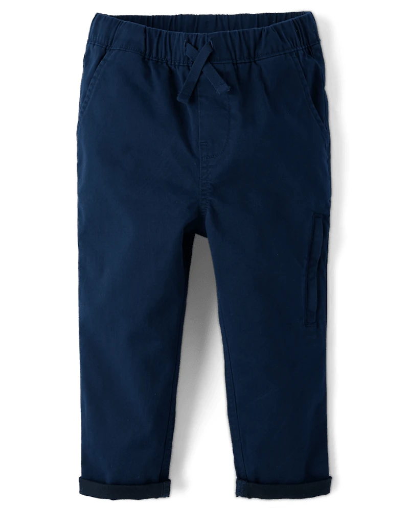 Pantalon chino à enfiler pour bébé et tout-petit avec revers retroussés