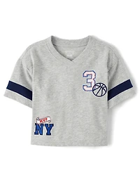 Baby And Toddler Boys Embroidered Varsity Relaxed Football Top