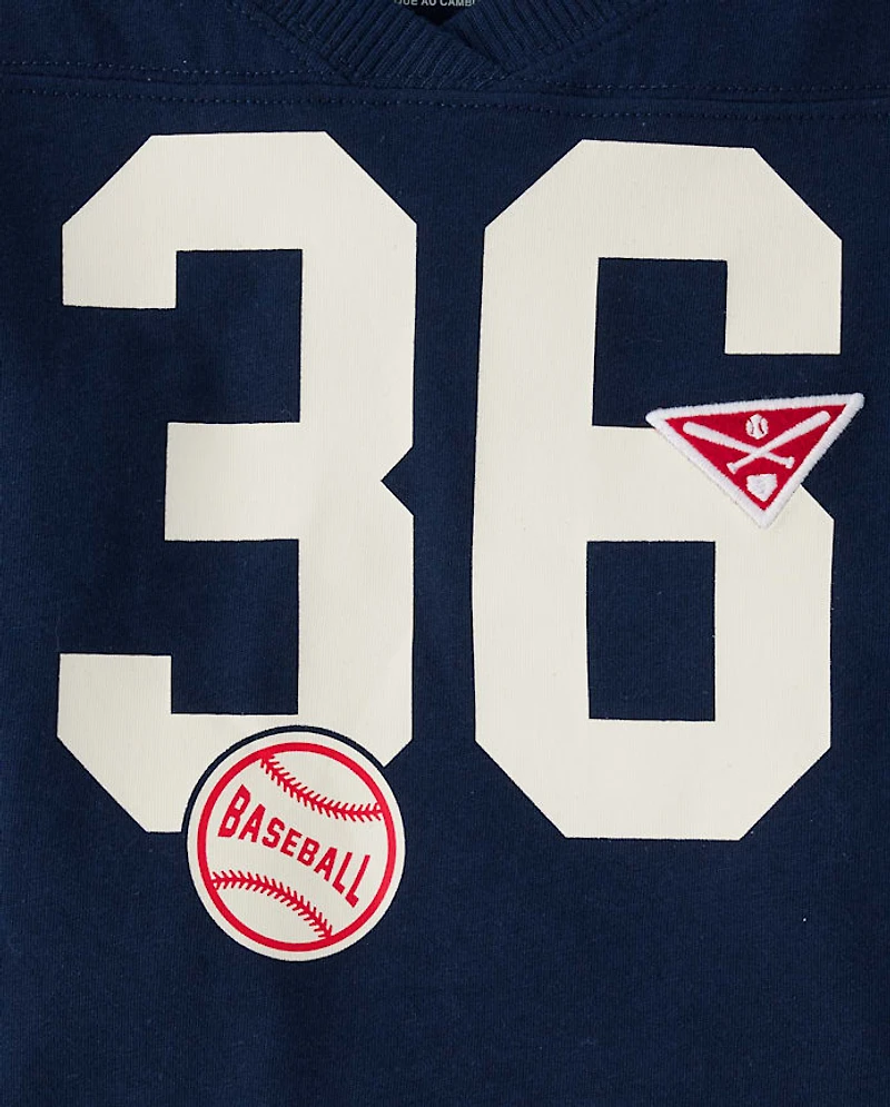 Baby And Toddler Boys Embroidered Varsity Relaxed Football Top