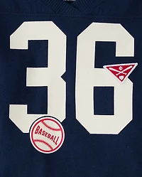 Baby And Toddler Boys Embroidered Varsity Relaxed Football Top