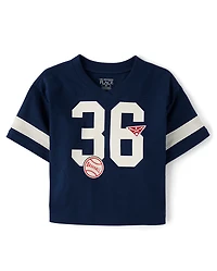 Baby And Toddler Boys Embroidered Varsity Relaxed Football Top