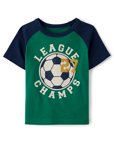 Baby And Toddler Boys Soccer Raglan Top