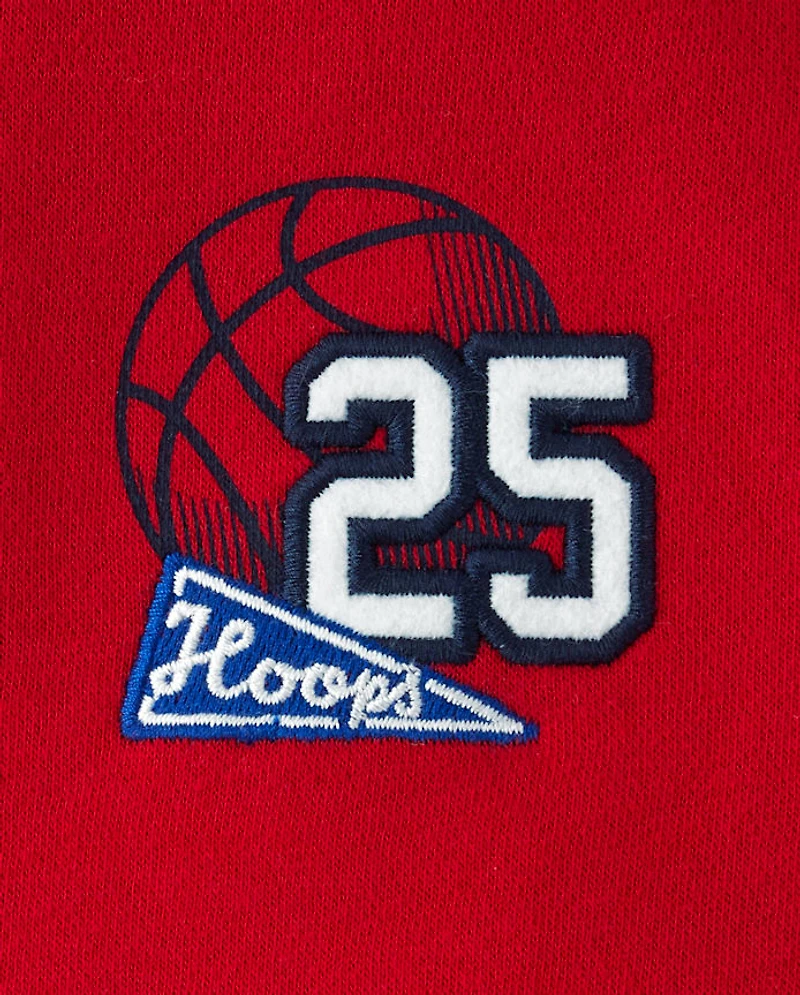 Baby And Toddler Boys Embroidered Varsity Premium Fleece Hoodie