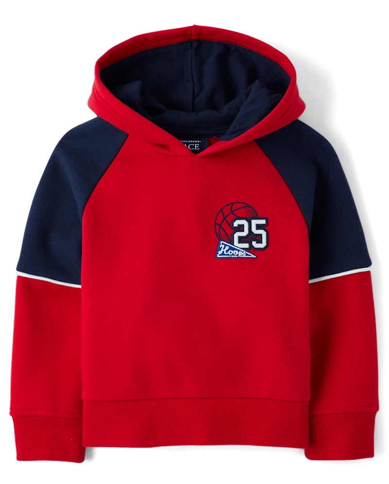 Baby And Toddler Boys Embroidered Varsity Premium Fleece Hoodie