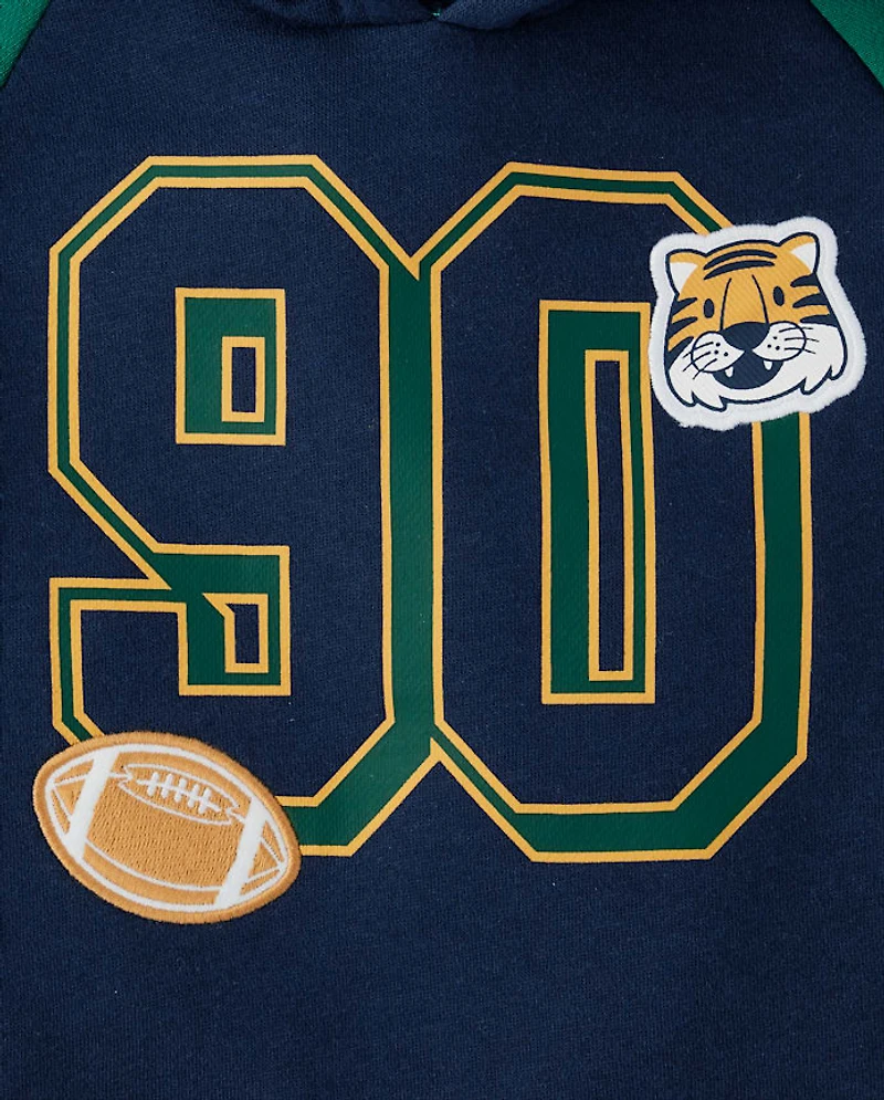 Baby And Toddler Boys Embroidered Varsity Premium Fleece Hoodie