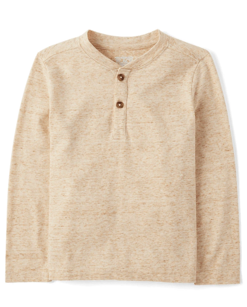 Baby And Toddler Boys Marled Henley Top