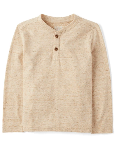 Baby And Toddler Boys Marled Henley Top