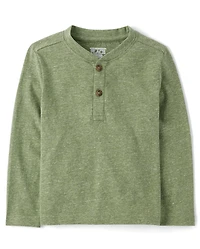Baby And Toddler Boys Marled Henley Top