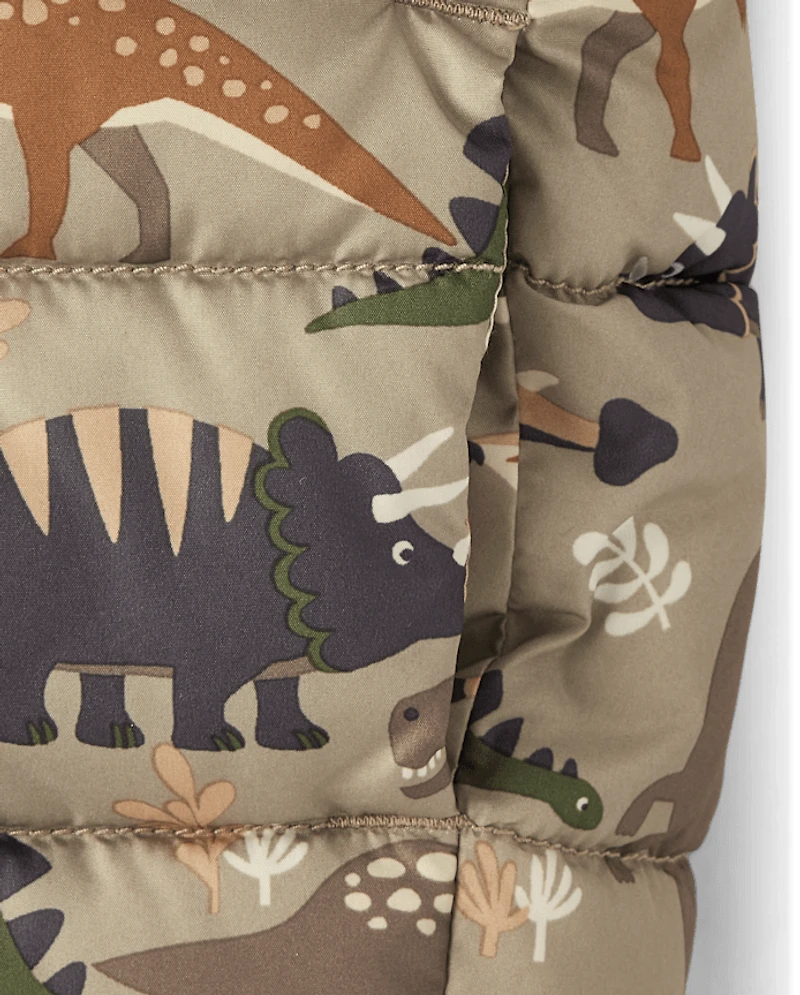 Toddler Boys Print Puffer Jacket