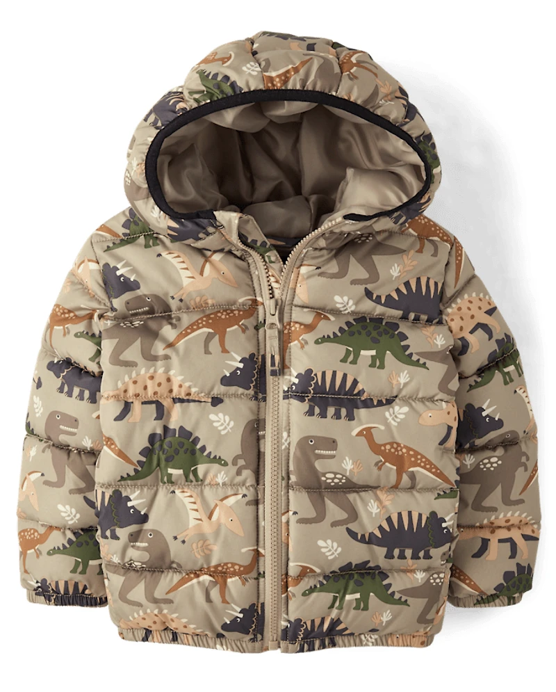 Toddler Boys Print Puffer Jacket