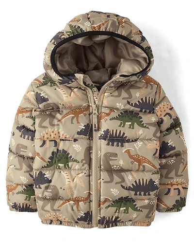 Toddler Boys Print Puffer Jacket