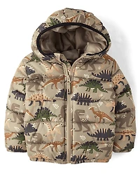 Toddler Boys Print Puffer Jacket