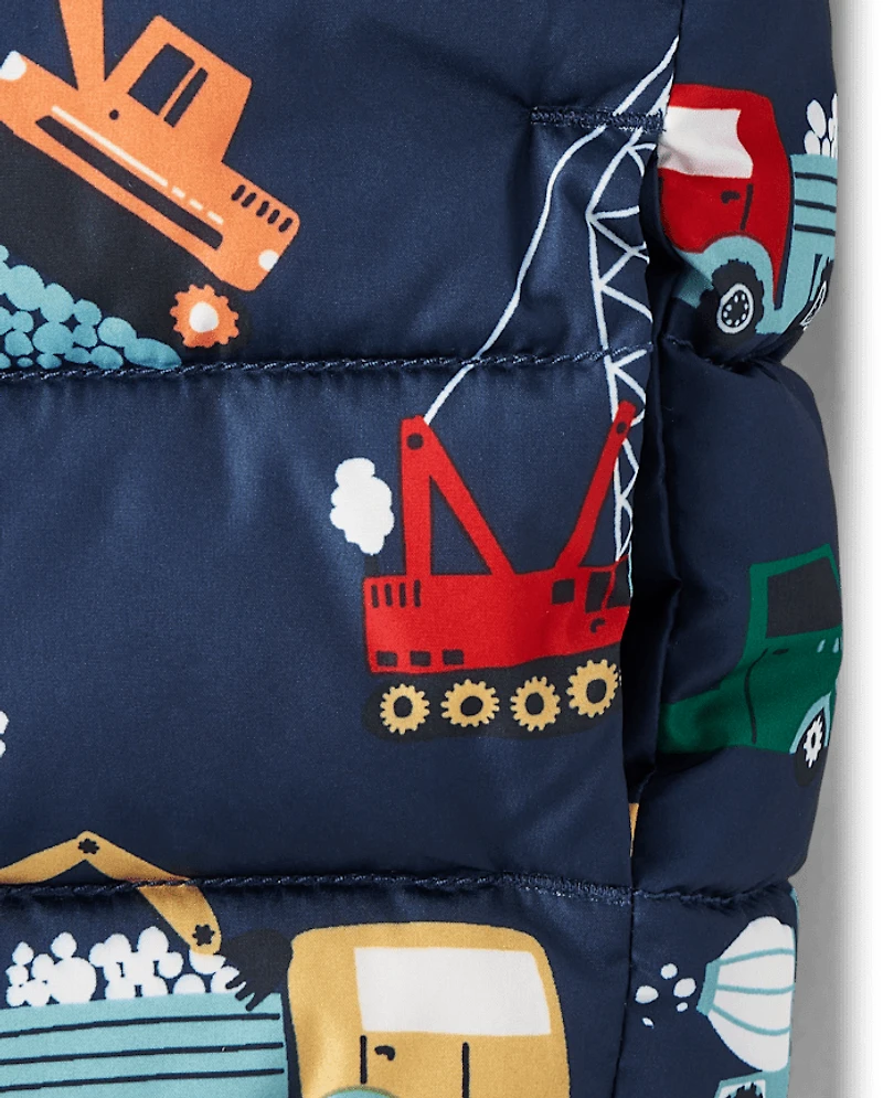 Toddler Boys Print Puffer Jacket