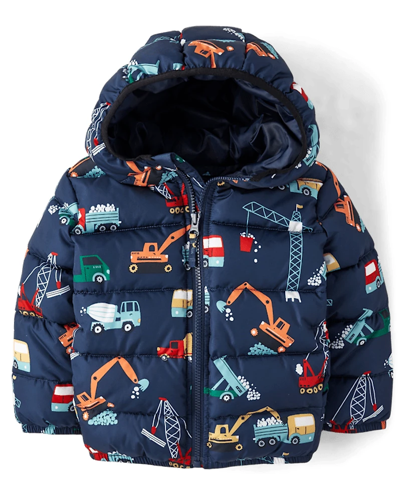 Toddler Boys Print Puffer Jacket