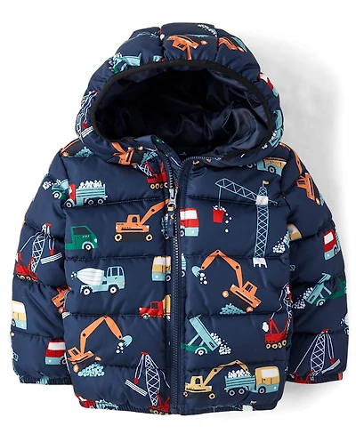 Toddler Boys Print Puffer Jacket