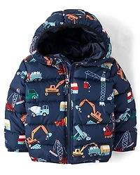 Toddler Boys Print Puffer Jacket