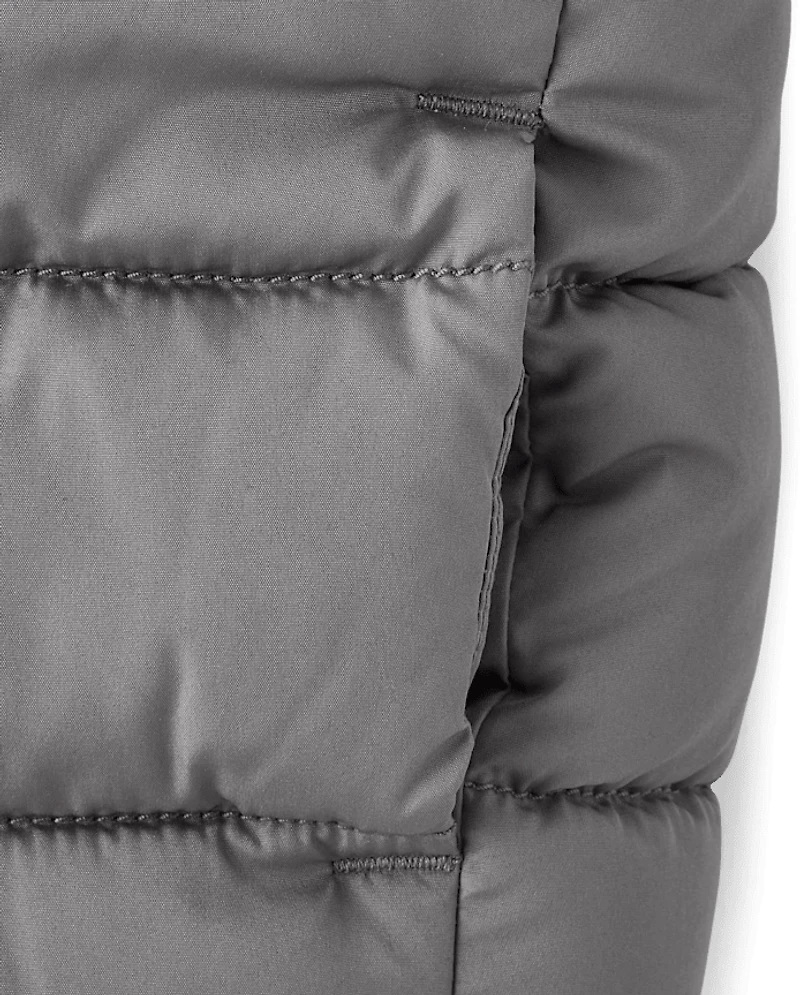 Toddler Boys Colorblock Hooded Puffer Jacket