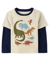 Baby And Toddler Boys Graphic Layered Top