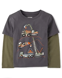 Baby And Toddler Boys Graphic Layered Top