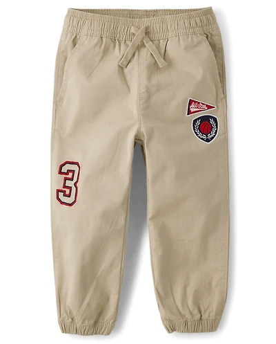 Pantalon de jogging brodé style universitaire pour bébé et tout-petit