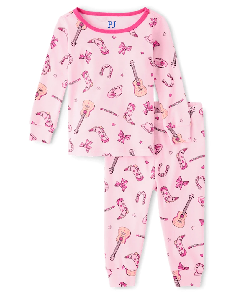 Baby And Toddler Girls Bow Cowgirl Snug Fit Cotton Pajamas