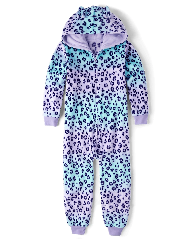 Pyjama une pièce léopard pour fille - Polaire douce
