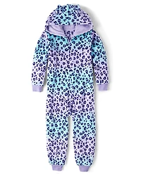 Pyjama une pièce léopard pour fille - Polaire douce