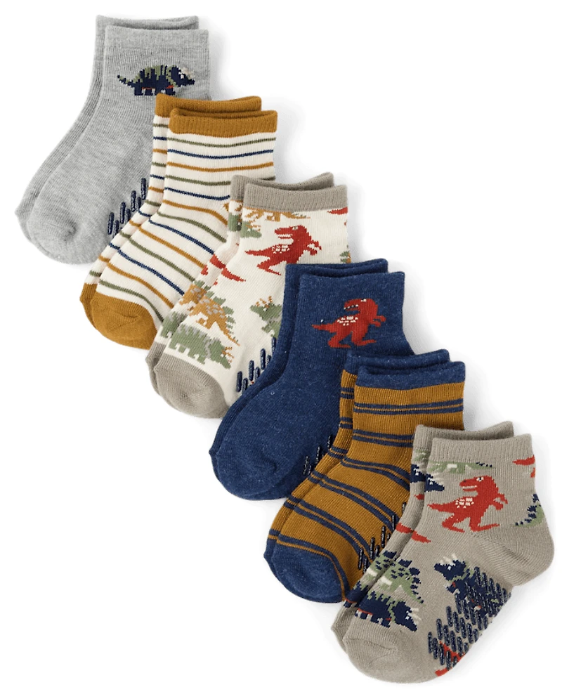 Toddler Boys Dino Midi Socks 6-Pack