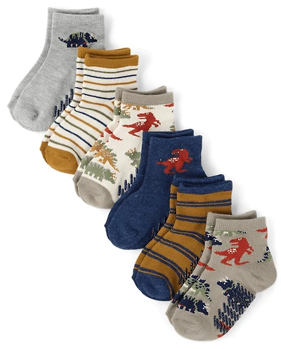 Toddler Boys Dino Midi Socks 6-Pack