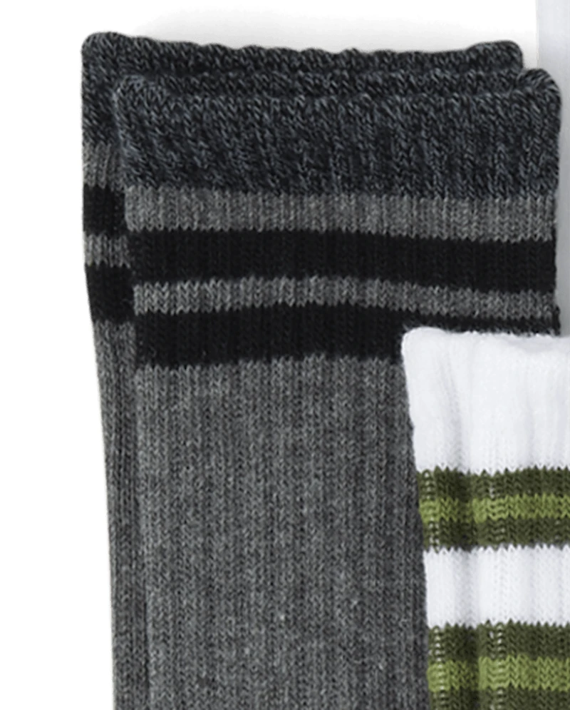 Chaussettes montantes rayées rembourrées pour garçon, lot de 10