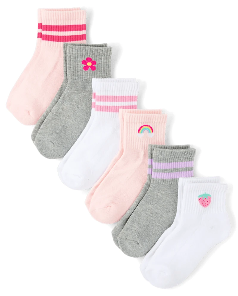 Toddler Girls Icon Cushioned Midi Socks 6-Pack