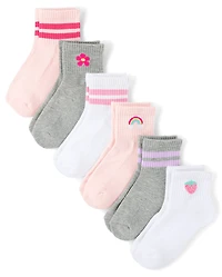 Toddler Girls Icon Cushioned Midi Socks 6-Pack