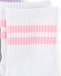 Girls Striped Cushioned Midi Socks 6-Pack