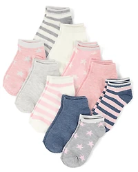 Girls Star Ankle Socks 10-Pack