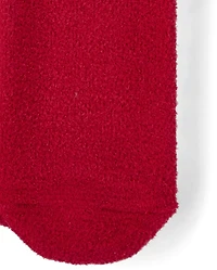 Lot de 2 paires chaussettes douillettes assorties pour enfants Motif Père Noël