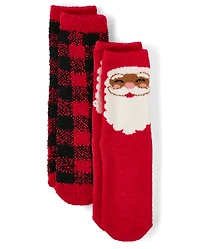 Kids Matching Family Santa Cozy Socks 2-Pack