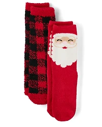 Kids Matching Family Santa Cozy Socks 2-Pack