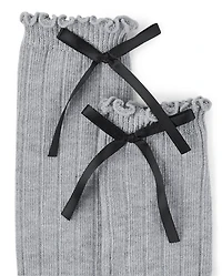 Lot de 2 paires chaussettes à nœud pour filles