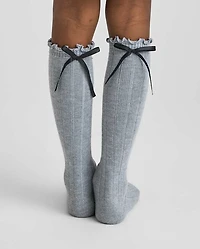 Lot de 2 paires chaussettes à nœud pour filles