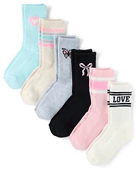 Lot de 6 paires chaussettes mi-mollet rembourrées Icon pour fille