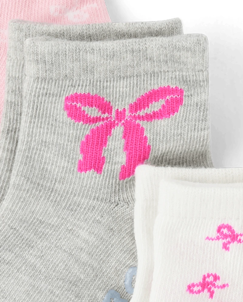 Toddler Girls Bow Midi Socks 6-Pack