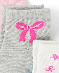 Toddler Girls Bow Midi Socks 6-Pack