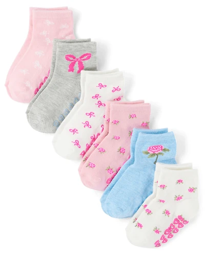 Toddler Girls Bow Midi Socks 6-Pack