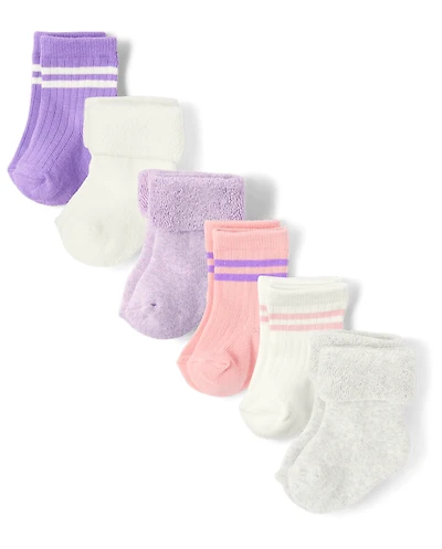 Baby Girls Striped Midi Socks 6-Pack
