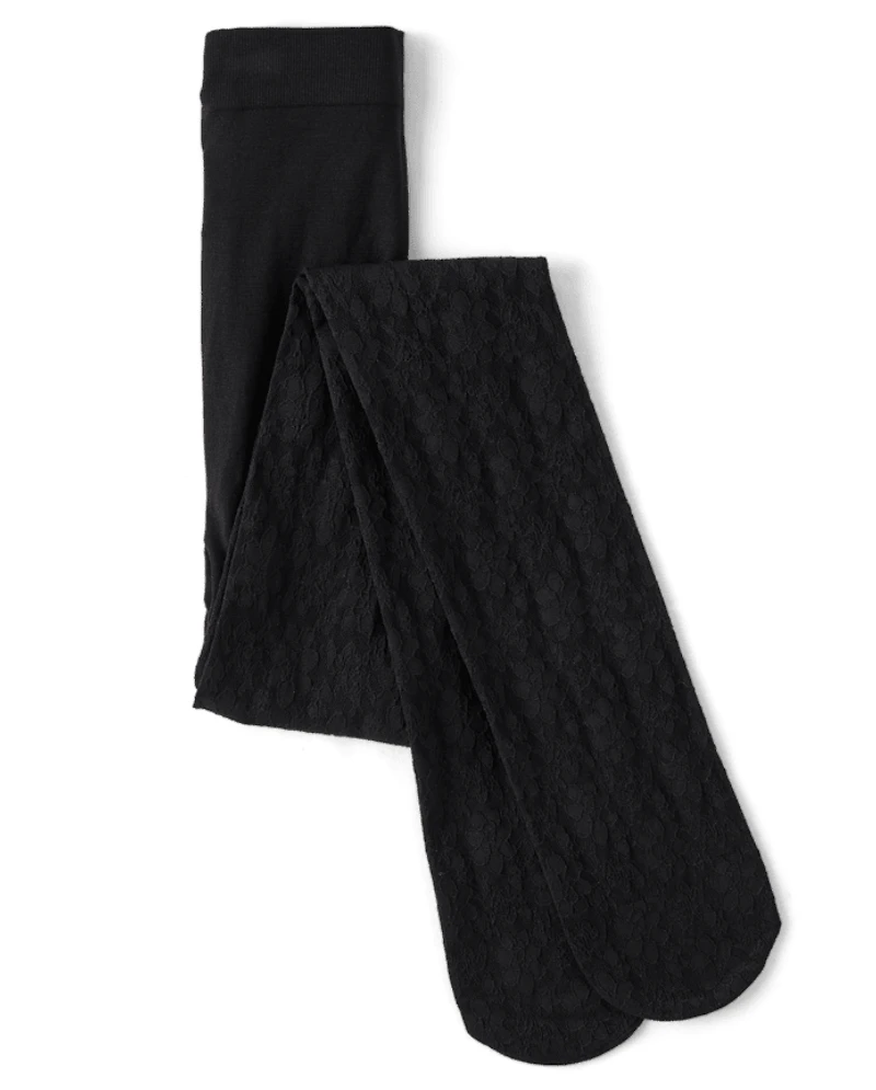 Girls Lace Microfiber Tights