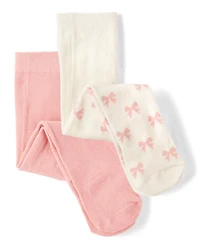 Baby Girls Bow Tights 2-Pack