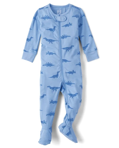 Baby And Toddler Boys Dino Footed One Piece Pajamas - Super Soft